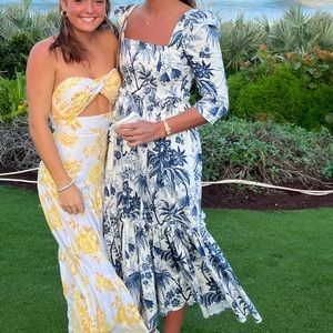 Blue Long Sleeve Pattern Cara Cara Dress. Size 4.